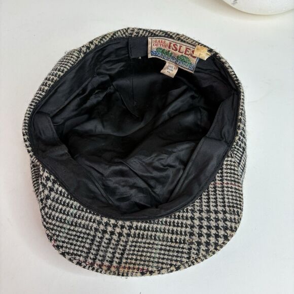 Vintage Newsboy Style Hat, Wool Blend, Black And Grey, Lake Of The Isle - Picture 5 of 9